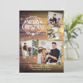 メリークリスマス4フォトコラージュウ素朴ッド シーズンカード (スタンド正面)