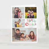 メリークリスマス4フォトコラージュタイポグラフィかわいい シーズンカード (正面)