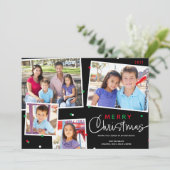 メリークリスマス4フォトコラージュホリデーカード シーズンカード (スタンド正面)