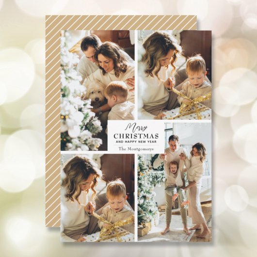 メリークリスマス4フォトコラージュホリデーカード シーズンカード