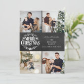 メリークリスマス4フォトコラージュボホチャルクボード シーズンカード (スタンド正面)