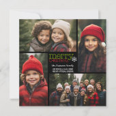 メリークリスマス4フォトコラージュ – 背面に文字 シーズンカード (正面)