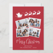 メリークリスマス4フォトサンタスレー赤 シーズンカード (正面)