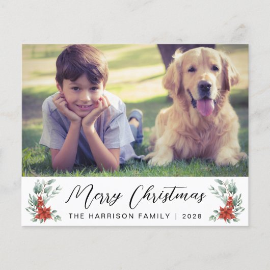 メリークリスマス4フォトバジェットホリデーカード (正面)