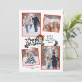 メリークリスマス4フォトホリデーカード 招待状 (スタンド正面)