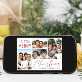 メリークリスマス4フォトレッドスクリプト シーズンカード