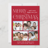 メリークリスマス4フォトレッド シーズンカード (正面)