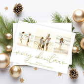 メリークリスマス4写真金ゴールド書道スクリプト シーズンカード