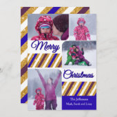 メリークリスマス4枚パーソナライズされた写真カード シーズンカード (正面/裏面)