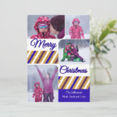メリークリスマス4枚パーソナライズされた写真カード シーズンカード (スタンド正面)