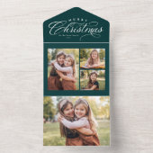 メリークリスマス4 photo green holiday tri fold オールインワン招待状 (内側)