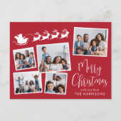 メリークリスマス5フォトコラージュサンタソリ シーズンポストカード (正面)