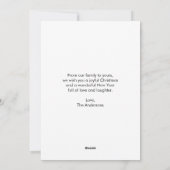 メリークリスマス5フォトファミリー白と黒 シーズンカード (裏面)