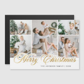 メリークリスマス5写真グリーティング磁気カード (正面/裏面)