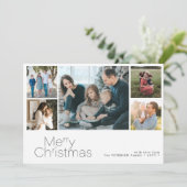 メリークリスマス5写真コラージュモダン シーズンカード (スタンド正面)