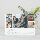 メリークリスマス5写真コラージュモダン シーズンカード (スタンド正面)