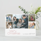 メリークリスマス5写真コラージュモダン シーズンカード (スタンド正面)