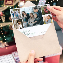 メリークリスマス5写真コラージュモダン シーズンカード