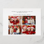 メリークリスマス5写真コラージュ金ゴールド 箔シーズンカード (裏面)