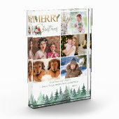 メリークリスマス5写真冬の森パーソナライズされた フォトブロック (左)