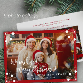 メリークリスマス5写真赤 シーズンカード