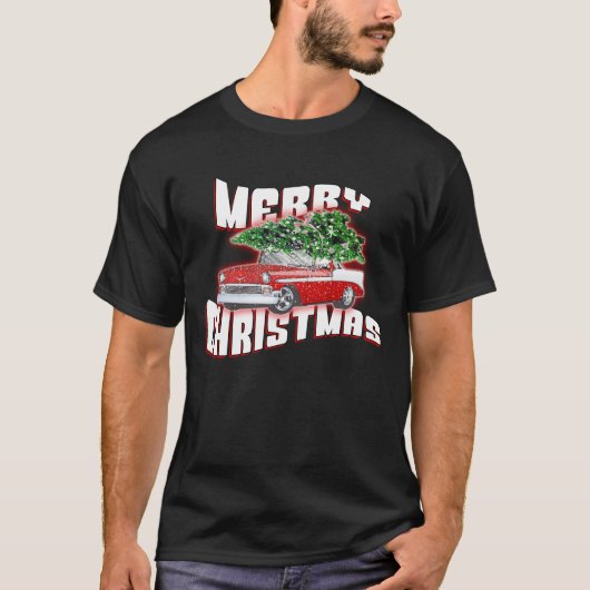 メリークリスマス50のクラシック車のクリスマス Tシャツ (正面)