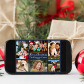 メリークリスマス6フォトコラージブルー シーズンカード