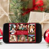 メリークリスマス6フォトコラージュ赤 シーズンカード