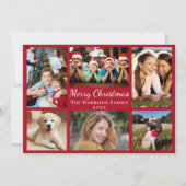 メリークリスマス6フォトコラージュ赤 シーズンカード (正面)