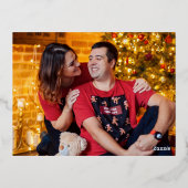 メリークリスマス6枚の写真ブルー飛んでいる鳩 箔シーズンポストカード (裏面)