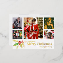 メリークリスマス6枚の写真白い赤い金ゴールド