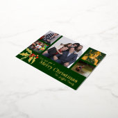 メリークリスマス6枚の写真赤い緑の金ゴールド 箔シーズンポストカード (回転した状態)