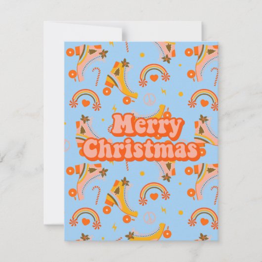 メリークリスマス70年代の溝深いディスコパターン 招待状 (正面)