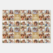 メリークリスマス8フォトコラージュ – スノーフレーク家族 ラッピングペーパーシート (正面3)