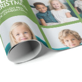 メリークリスマス8フォトコラージュ – スノーフレーク家族 ラッピングペーパー (ロールコーナー)