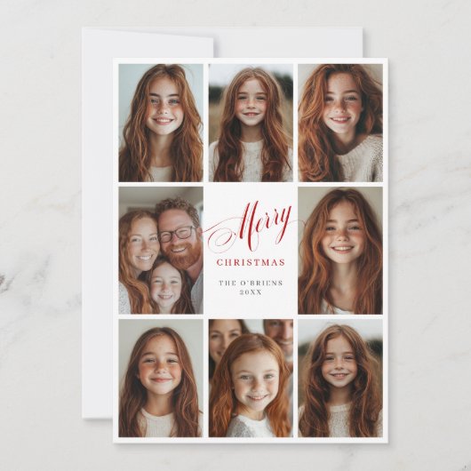 メリークリスマス8枚の写真数々のデザイン 招待状 (正面)