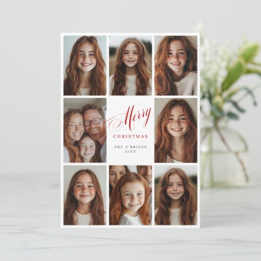 メリークリスマス8枚の写真数々のデザイン 招待状 (スタンド正面)