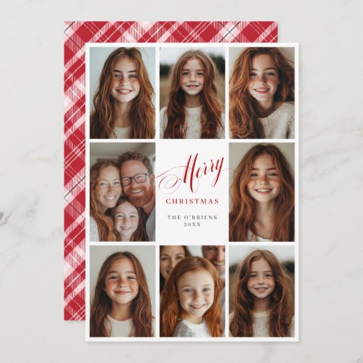 メリークリスマス8枚の写真数々のデザイン 招待状 (正面/裏面)
