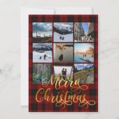 メリークリスマス9フォトコラージュのグリーティングカード (正面)