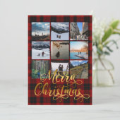 メリークリスマス9フォトコラージュのグリーティングカード (スタンド正面)