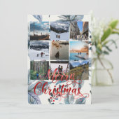 メリークリスマス9フォトコラージュのグリーティングカード (スタンド正面)