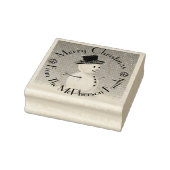 メリークリスマス、あなたの家族の名前、雪だるま ラバースタンプ (スタンプ)