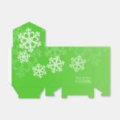 メリークリスマス おしゃれな緑の雪の結晶 パターン フェイバーボックス (折り畳みなし)