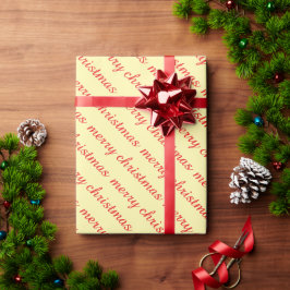メリークリスマス おしゃれ モダン クリーム色 ギフト ラッピングペーパー