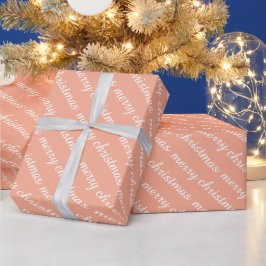 メリークリスマス おしゃれ モダン ピンク色 ギフト ラッピングペーパー