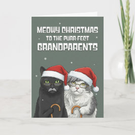 メリークリスマス おじいちゃん おばあちゃん 猫のユーモア シーズンカード