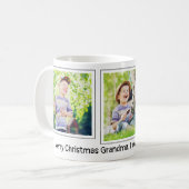 メリークリスマス おばあちゃん 大好き 3枚の写真入り 子供 コーヒーマグカップ (正面左)