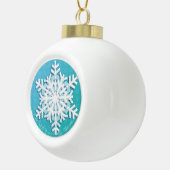 メリークリスマス!おめでとう!ホワイトスノーフレーク セラミックボールオーナメント (右)
