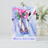 メリークリスマス – おもしろいピンクフラミンゴスキーヤー – おもしろい (スタンド正面)