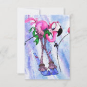 メリークリスマス – おもしろいピンクフラミンゴスキーヤー – おもしろい (裏面)